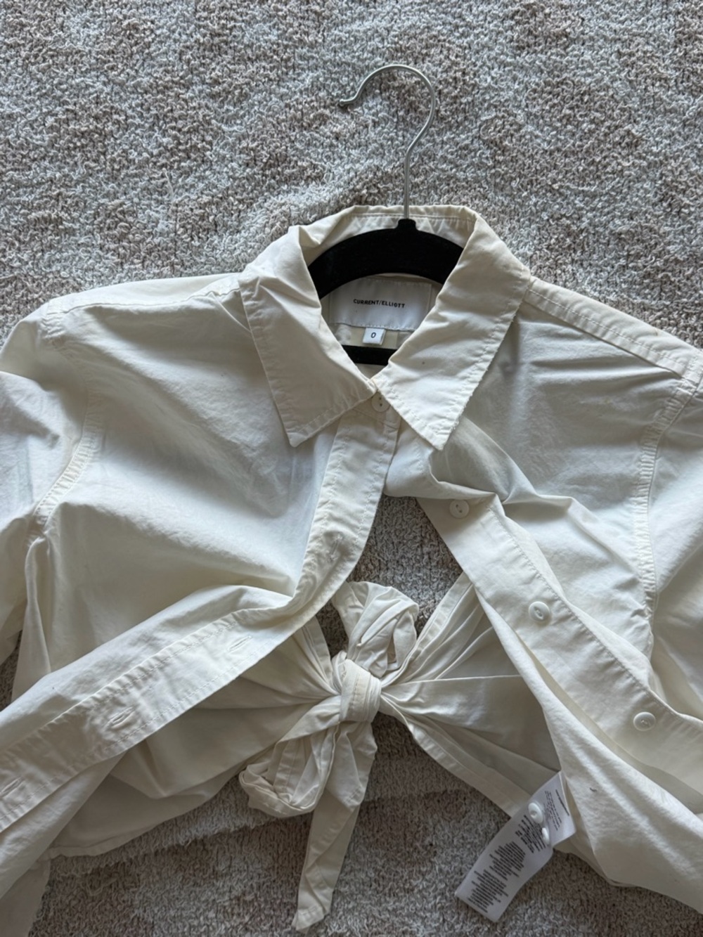Current/Elliott Cream Collared Button-Up Shirt